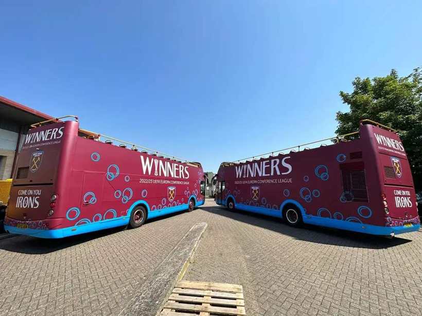 West Ham United matchday bus wrap