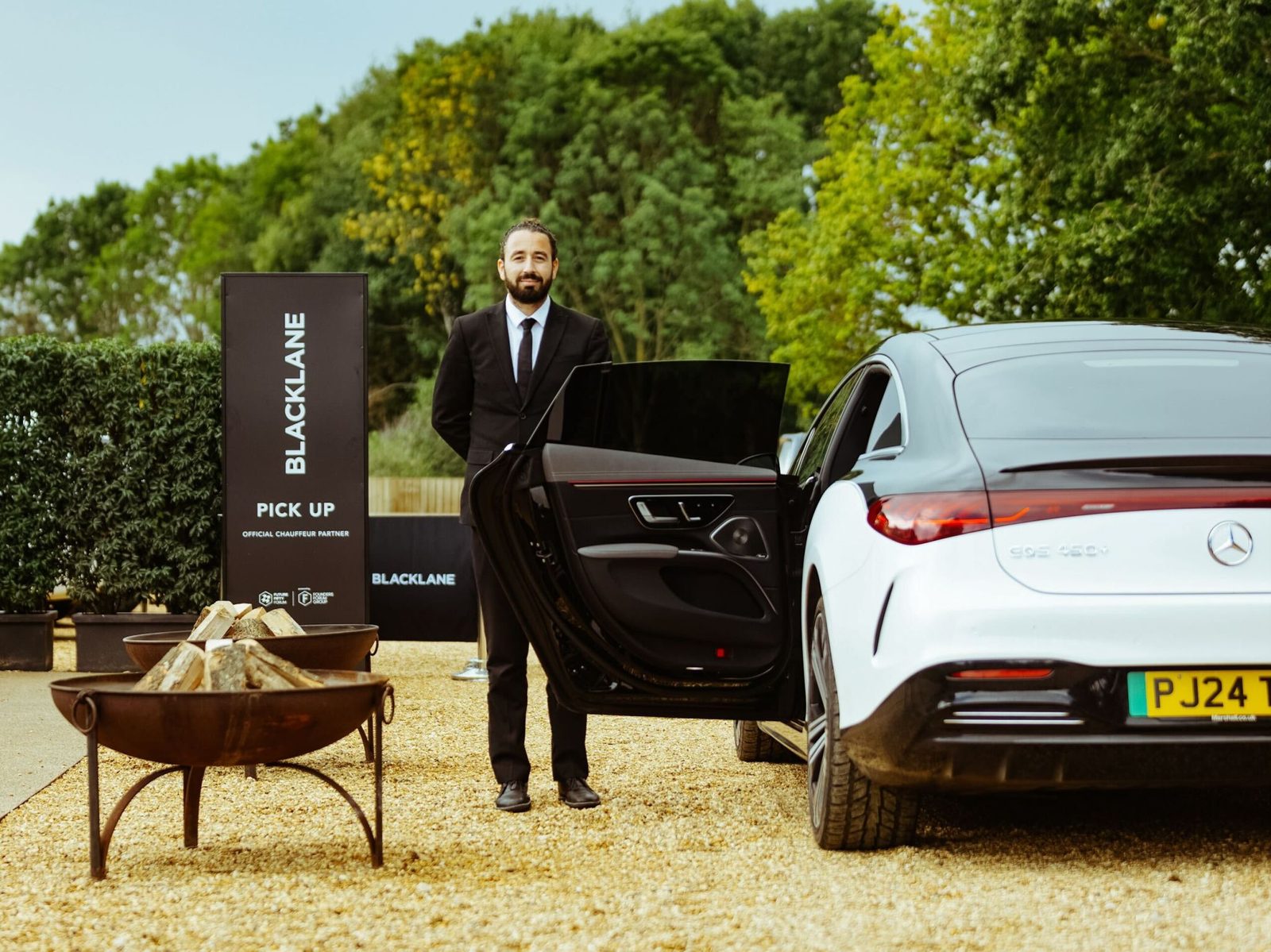 Blacklane Mercedes EQS chauffeur car