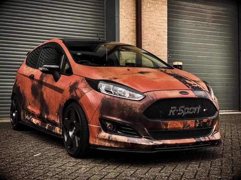 Ford Fiesta rust effect printed wrap