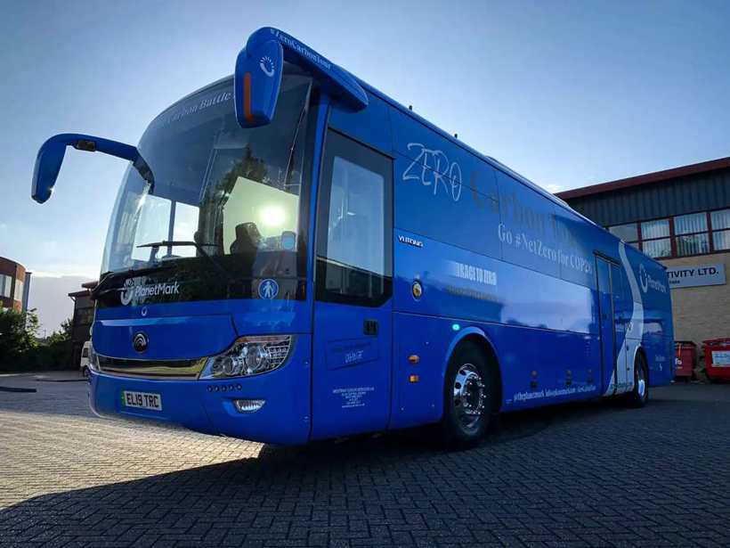 Blue coach wrap for Carbon Zero