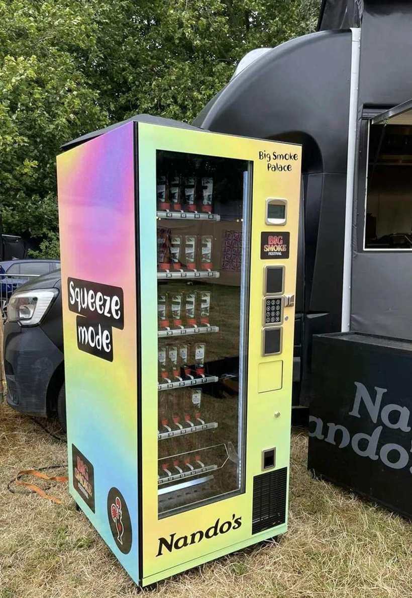 Nando's branded vending unit at Reading Festival