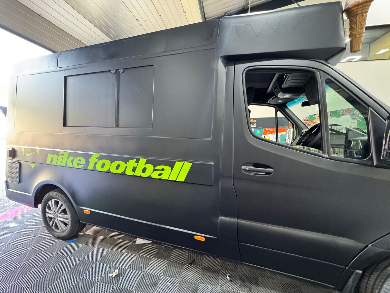 Nike Football ice cream van in matt black