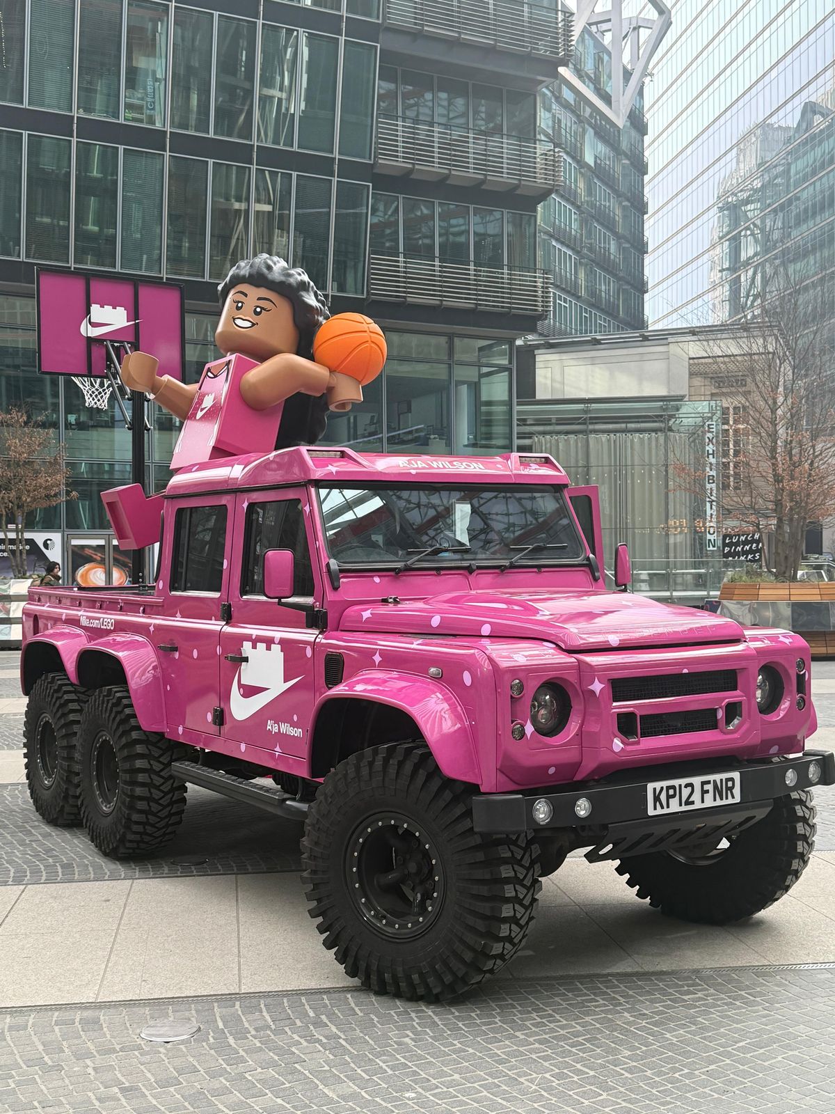 Nike and LEGO Land Rover Defender 6x6 with a LEGO figure build