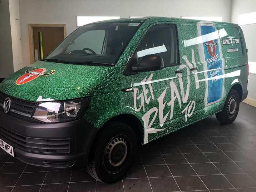 Carabao energy drink van wrap