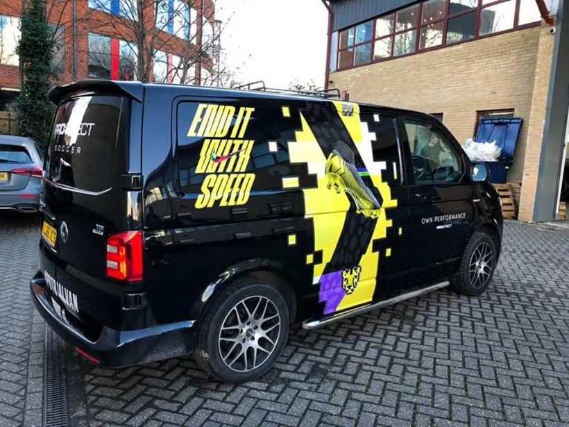 Nike branded black van wrap